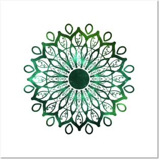 Green Garden Mandala Posters and Art